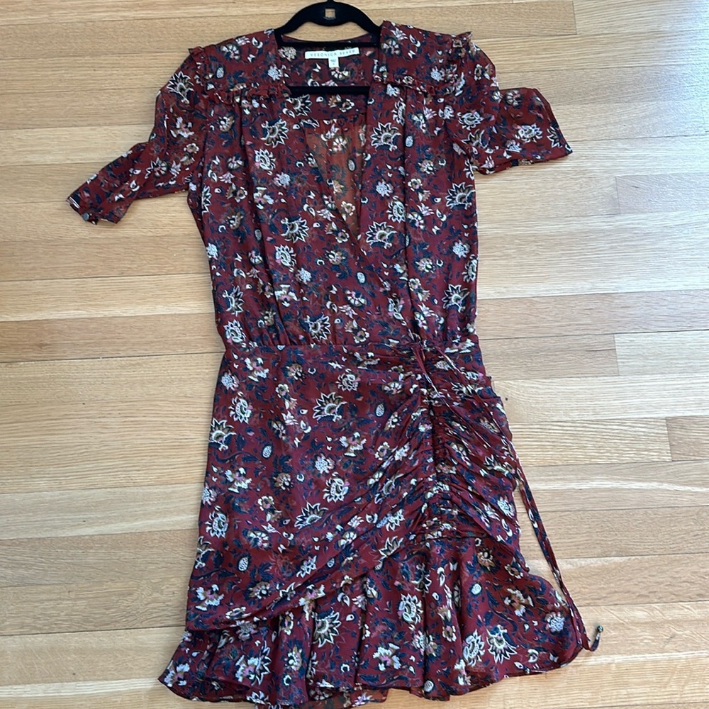 Floral Burgundy Dress Veronica Beard Dakota